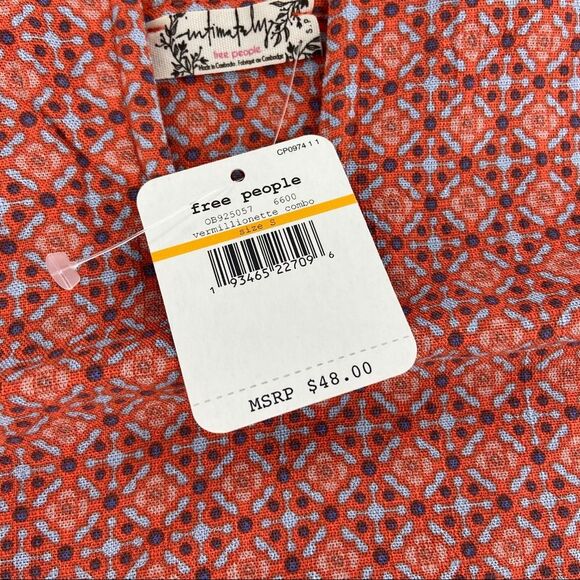 Free People Intimately Lucky Now Brami Off The Shoulder Crop Top Vermilion S - Picture 7 of 12